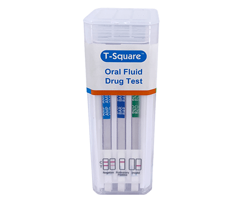 12 Panel T-Square™ Saliva Drug Tests + Alcohol (25/Box) (AMP, BAR, BUP, BZO, COC, MET, MTD, OPI, OXY, PCP, THC, ETG)