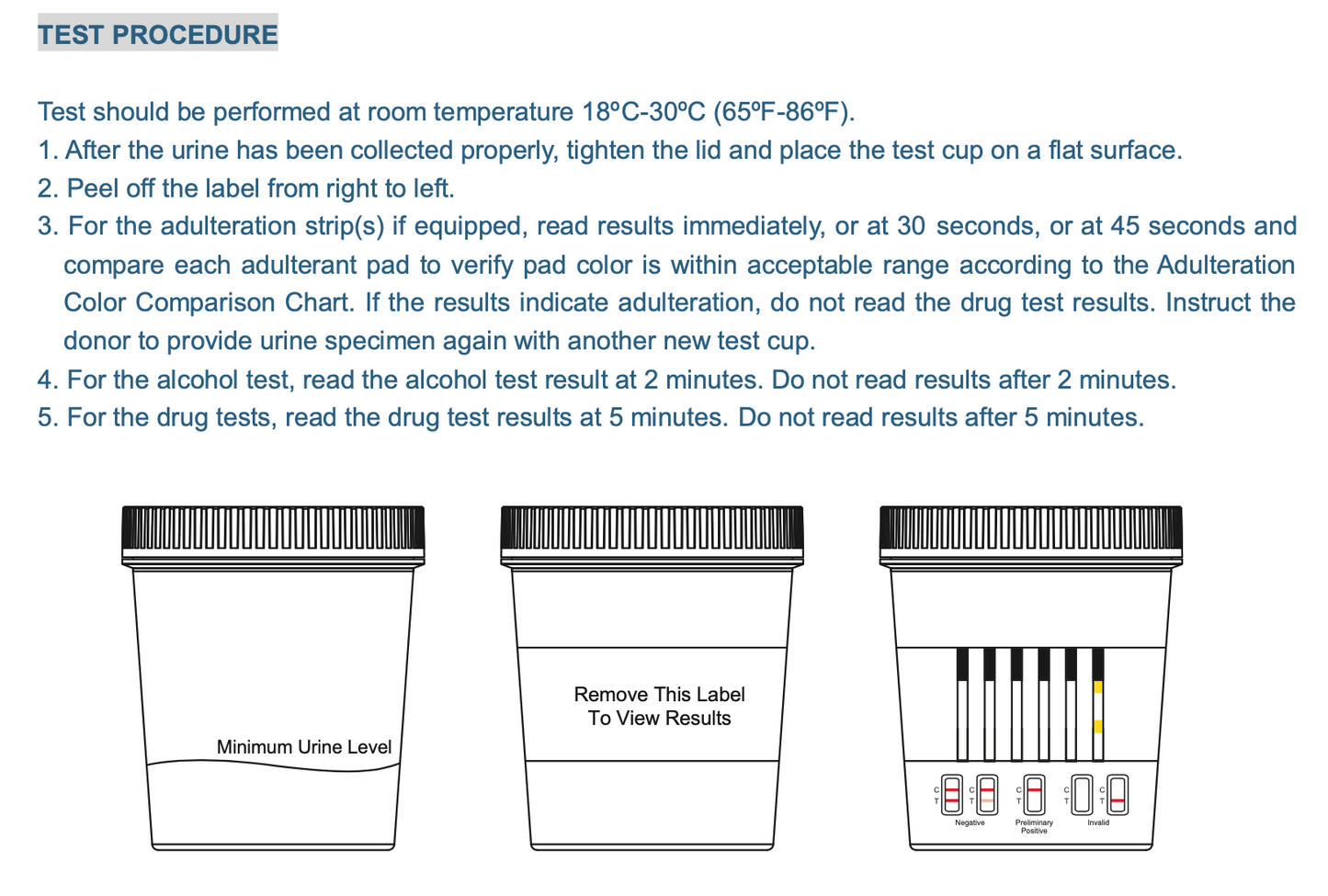 12 Panel T-Cup® Compact Urine Drug Tests (25/Box) (AMP, BAR, BUP, BZO, COC, MDMA, MTD, OPI, OXY, PCP, TCA, THC) CLIA
