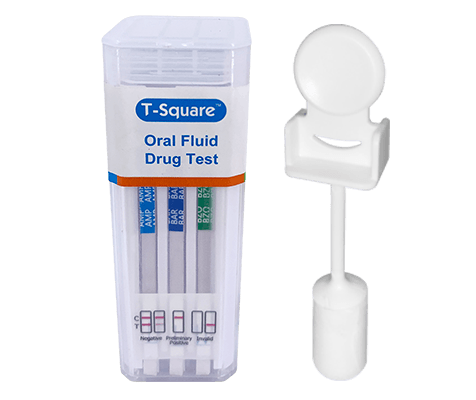 12 Panel T-Square™ Saliva Drug Tests + Alcohol (25/Box) (AMP, BAR, BUP, BZO, COC, MET, MTD, OPI, OXY, PCP, THC, ETG)